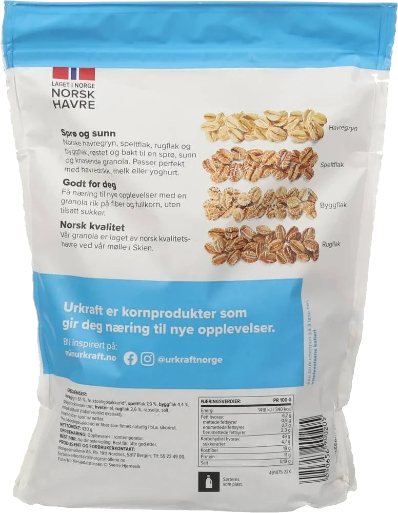 Urkraft Havregranola 4-korn