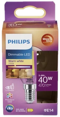 Led Warmglow Dimmable 40w Illum E14 Klar Filament Dimbar Philips