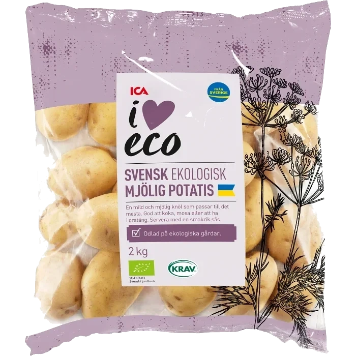 Mjölig potatis 2kg KRAV ICA I love eco Klass 2