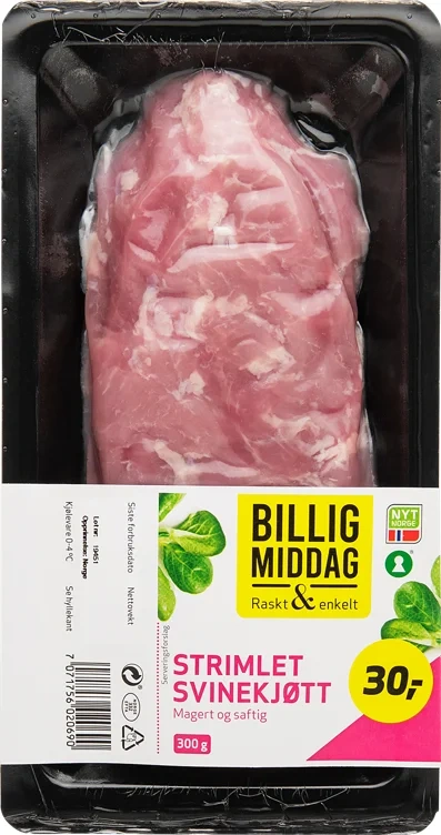 KLØVER SVINEKJØTT 300 g Naturell strimlet