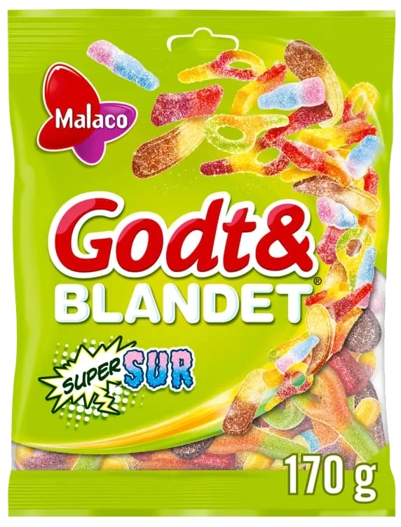 Godt & Blandet Supersurt 170g Malaco