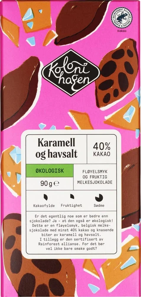 Økologisk melkesjokolade med karamell og havsalt