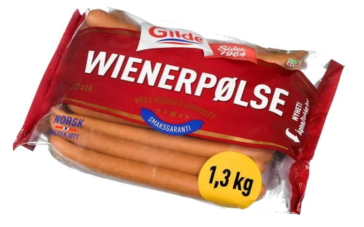Wienerpølse 1,3kg Gilde