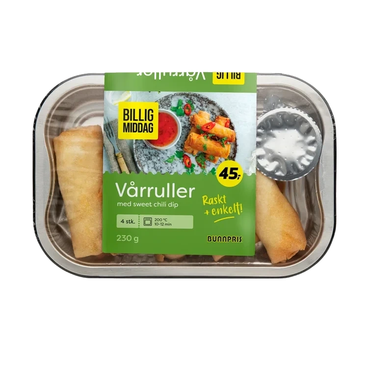 VÅRRULLER M/SWEET CHILI DIP 230 g 4 stk