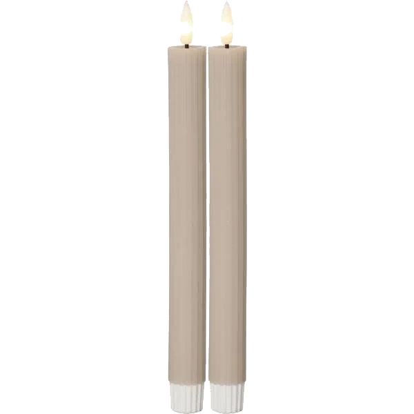 Antikljus LED Flamme Stripe Beige 25cm