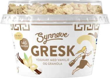 Synnøve Gresk Yoghurt Vanilje & Granola 165g