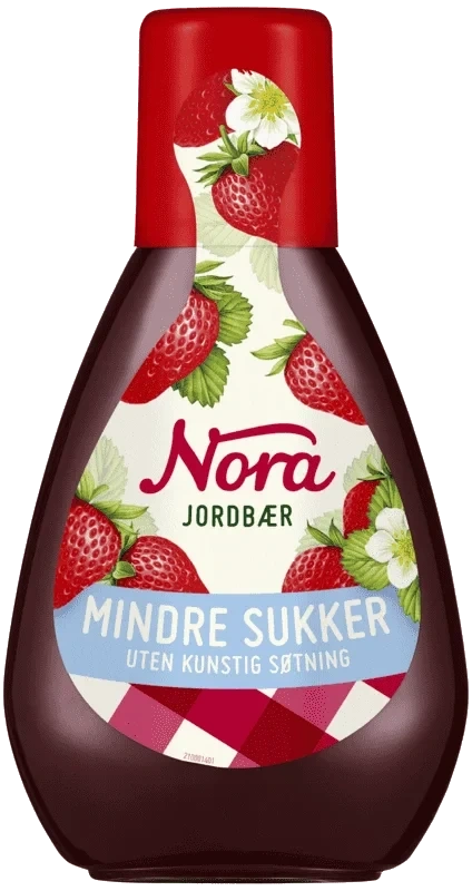 Nora Squeezy Jordbærsyltetøy lett 400g