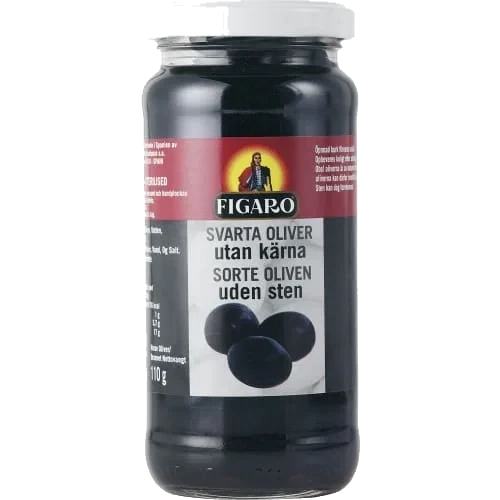 Figaro Sorte Oliven uten Sten 240g