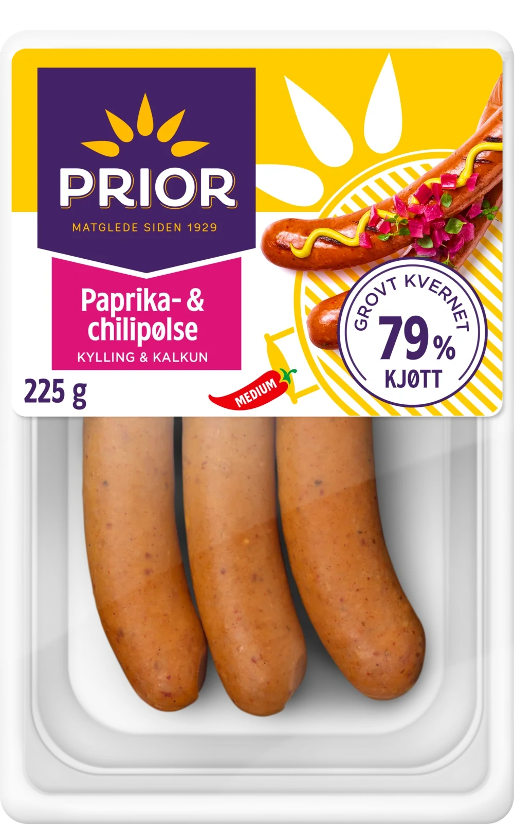 Paprika- & Chilipølse 225g