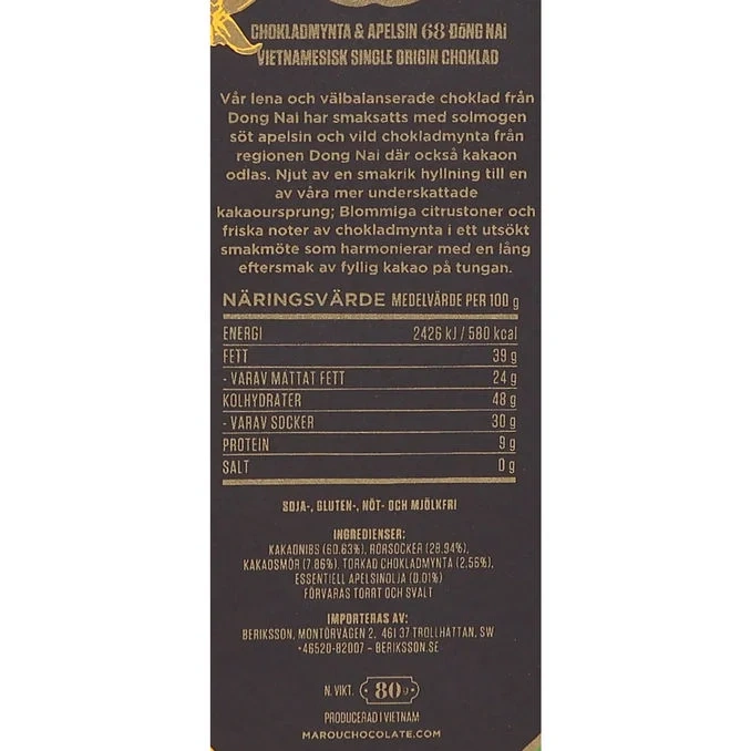 Chokladkaka Chokladmynda & Apelsin 68%