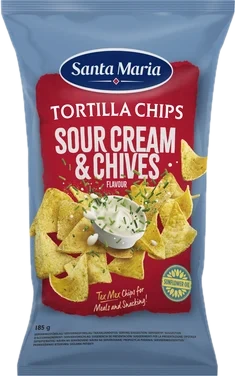 Tortilla Chips Sour Cream & Chives 185g Santa Maria