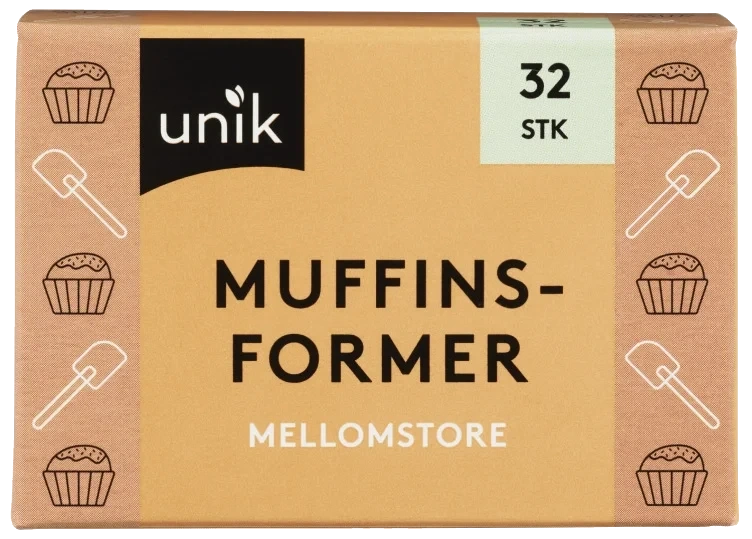 Muffinsformer Mellomstore 32stk Unik