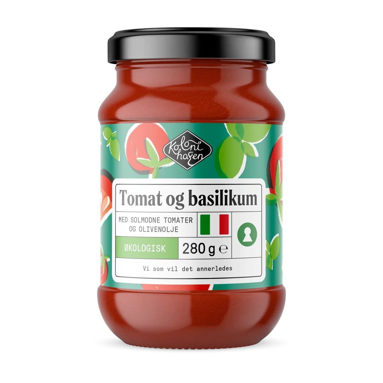 Pastasaus, tomat og basilikum