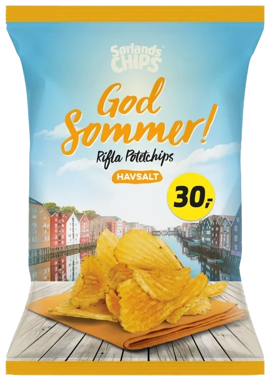RIFLA SOMMERCHIPS HAVSALT 150 g Sørlandschips