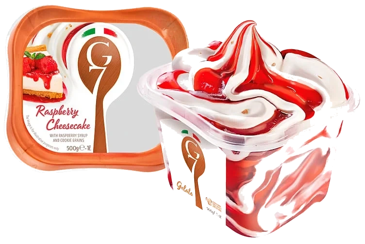 Raspberry Cheesecake Gelato Italiensk Iskrem 1l G7 Ekte Italiensk Iskrem