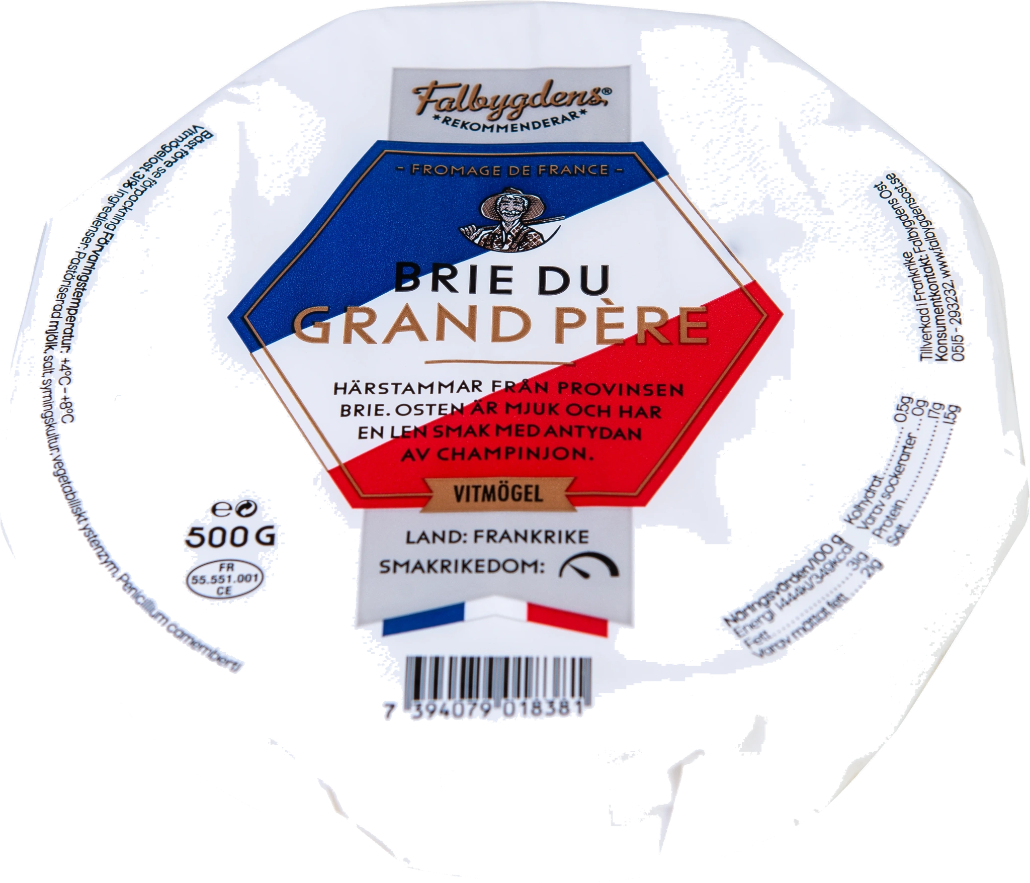 Brie du grand père vitmögelost 500g