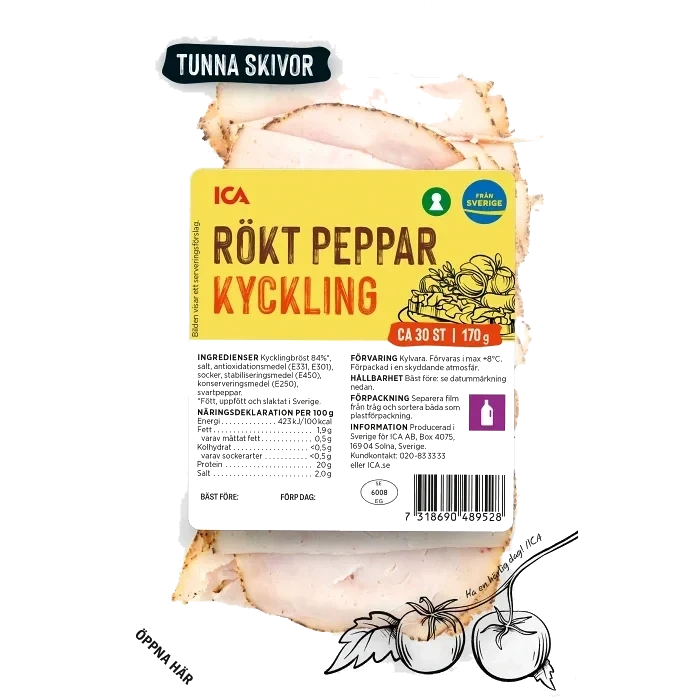 Kyckling Rökt Peppar 170g ICA