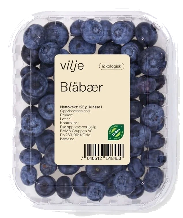 Blåbær Økologisk 125g Vilje