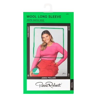 Wool Long Sleeve Wmn Deep Pink m/l