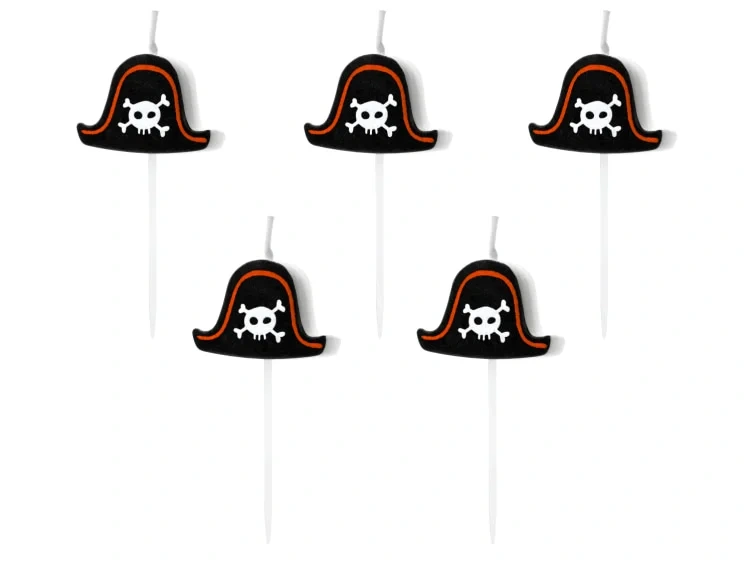 Kakelys Pirat På Stick 2cm 6stk Partydeco