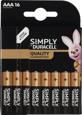 Duracell Simply Aaa Alkalisk Batteri 16pk