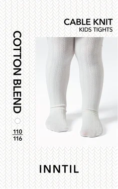 Kids' Cable Knit Tights, Off-white, 110-116