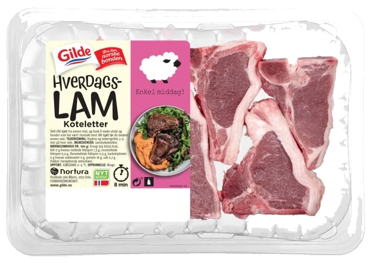 Lammekoteletter Hverdagslam 400g Gilde