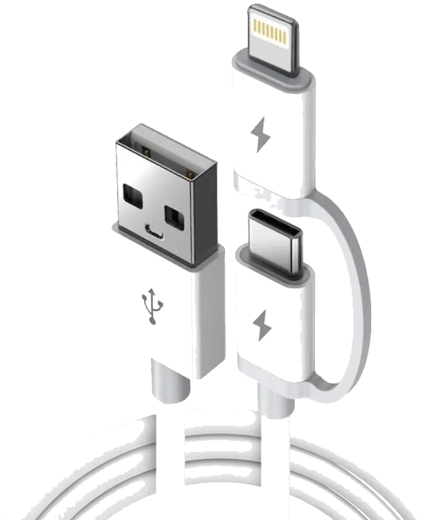 1,5m Hvit Ladekabel For Ipone og Android