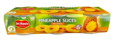 Del Monte Ananasskiver i Juice 3-pack 3x220g