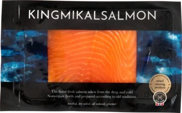 King Mikal Salmon Einerrøykt Laks Skivet 150g Vv