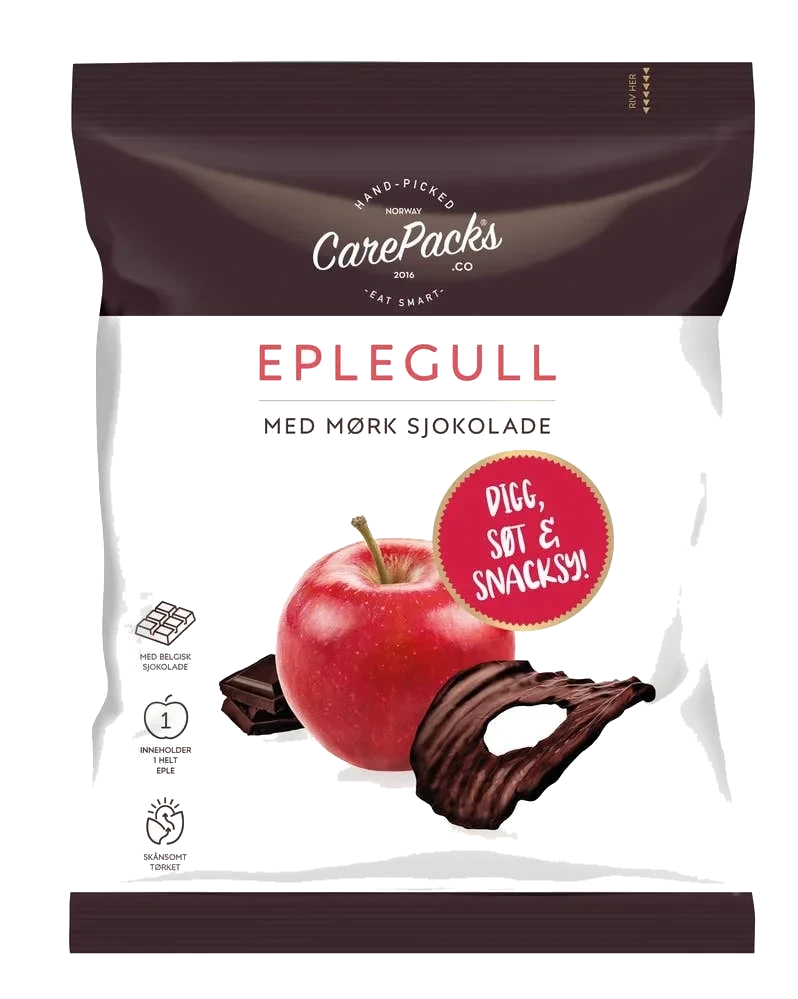 Eplegull med mørk sjokolade