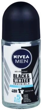 Nivea Men Deodorant Roll-on Black & White Anti-stain Fresh, 50ml
