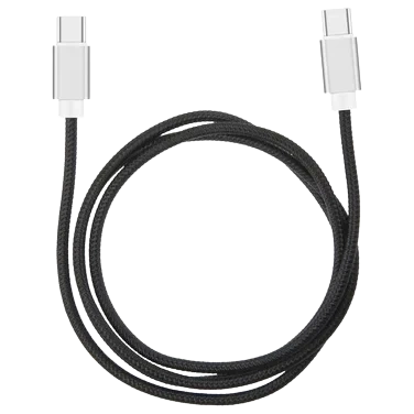 Flettet Ladekabel Usb-c Til Usb-c 1m Sort