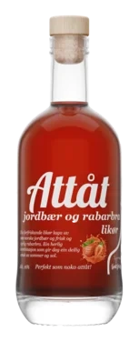 Attåt Jordbær og Rabarbralikør 50cl Flaske 16%