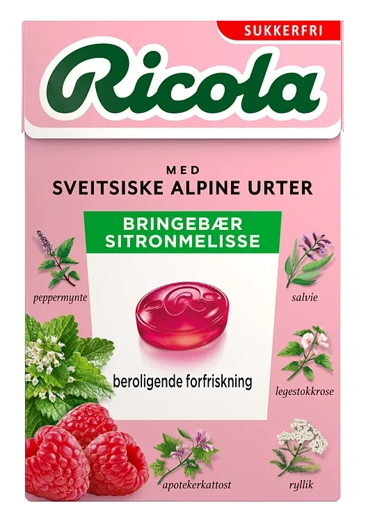 Ricola Bringebær Sitronmelisse Sf 50g