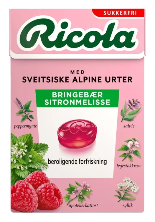 Ricola Bringebær Sitronmelisse Sf 50g