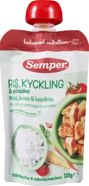 Ris, Kylling & Grønnsaker 6m 120g