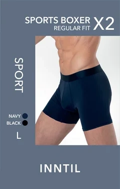Sports Boxer, 2-pack, Navy/black, L