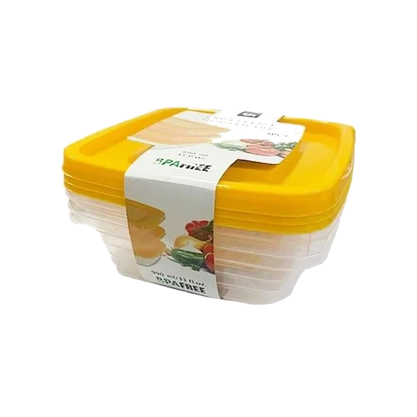 Plastbokser til oppbevaring, 3 x990ml