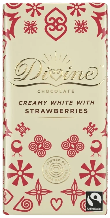 Divine Chocolate White Strawberry 90g