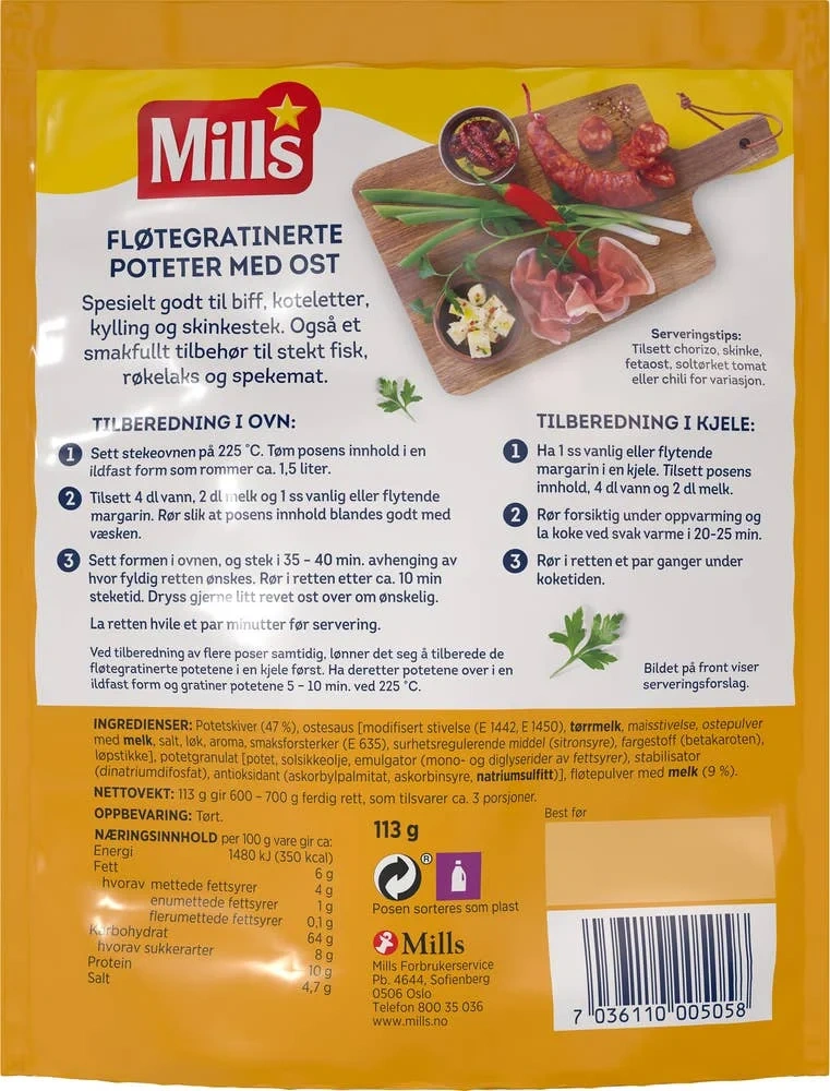 Gratinerte poteter med ost