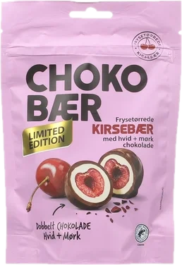 Choko Bær Kirsebær m/hvid Chokolade og Mørk Chokolade 80g