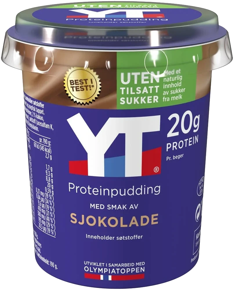 YT proteinpudding med smak av sjokolade
