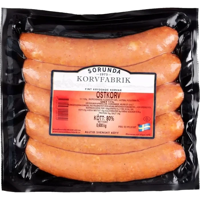 Ostkorv 80% Kötthalt 600g Sorunda Korvfabrik