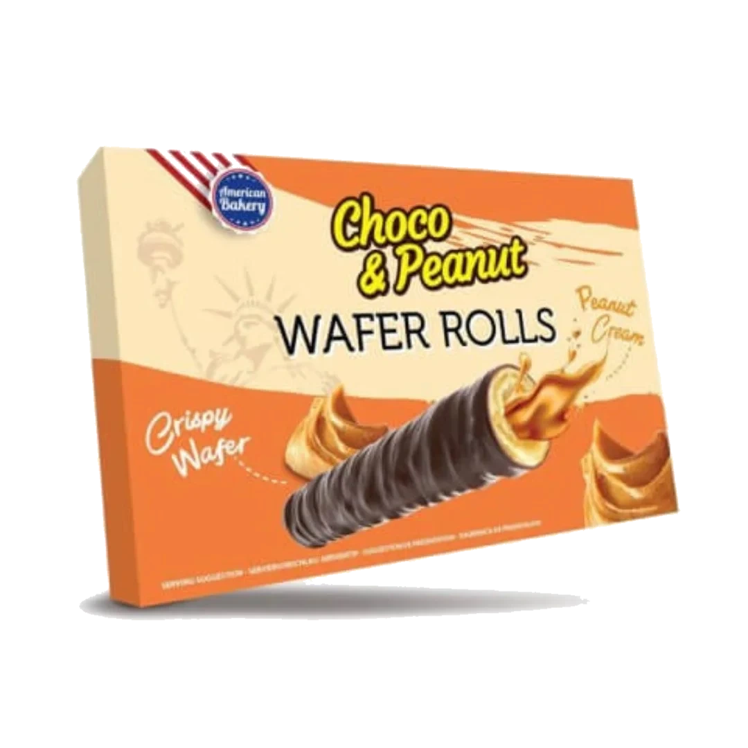 American Bakery Wafer Rolls Peanut 120 g