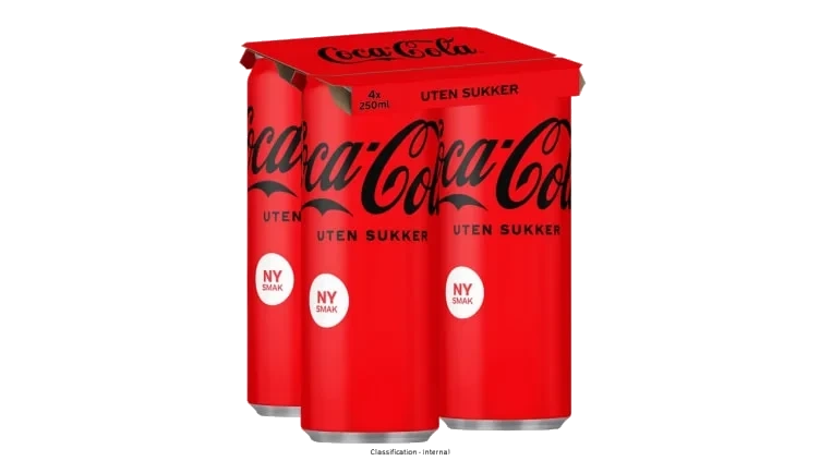 Coca-Cola u/Sukker 0,25lx4 boks