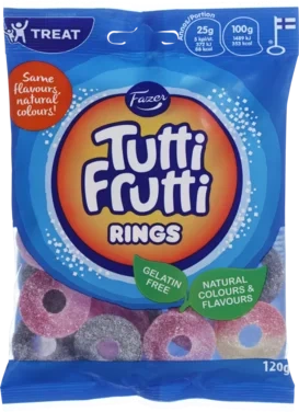 Fazer Tutti Frutti Rings Godteri 120g