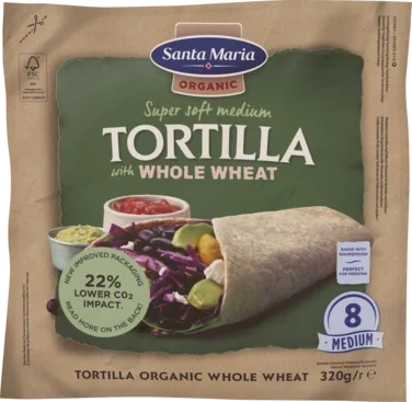 Tortilla Organic Whole Wheat 320g Santa Maria