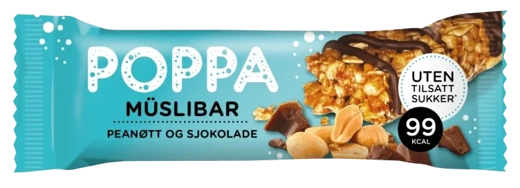 Poppa Muslibar Peanøtt&Sjokolade 25g