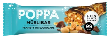 Poppa Muslibar Peanøtt&Sjokolade 25g